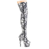 ADORE-3000DP Plateau Overknee Stiefel Dollar Print | Pleaser