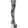 ADORE-3000DP Plateau Overknee Stiefel Dollar Print | Pleaser