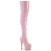 ADORE-3000HWR Plateau Overknee Stiefel Baby Pink/Hologramm | Pleaser