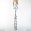 ADORE-3000HWR Plateau Overknee Stiefel - Silber | Pleaser