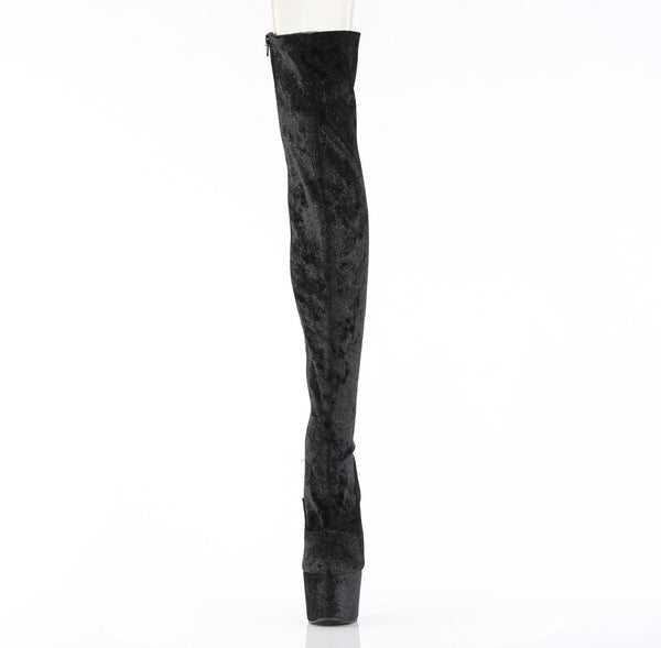 ADORE-3000WR Plateau Overnknee Stiefel Schwarz | Pleaser