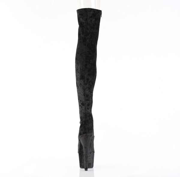 ADORE-3000WR Plateau Overnknee Stiefel Schwarz | Pleaser