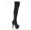 ADORE-3000WR Plateau Overnknee Stiefel Schwarz | Pleaser