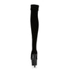 ADORE-3002 Plateau Overknee Stiefel Schwarz Samt | Pleaser