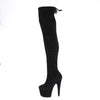 ADORE-3008 Plateau Overknee Stiefel Schwarz Samt | Pleaser