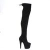 ADORE-3008 Plateau Overknee Stiefel Schwarz Samt | Pleaser