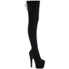 ADORE-3008 Plateau Overknee Stiefel Schwarz Samt | Pleaser