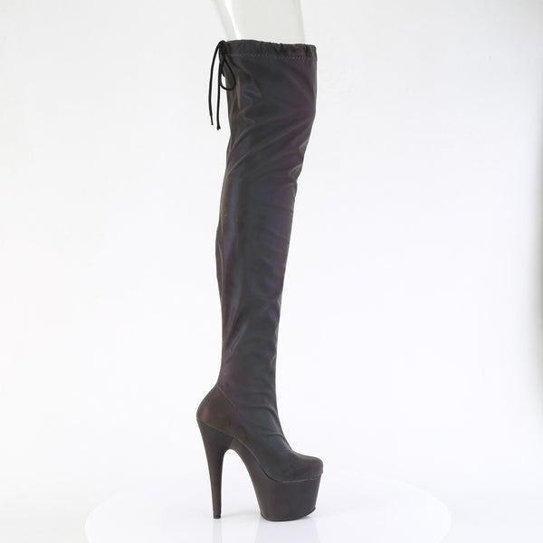 ADORE-3008REFL Plateau Overknee Stiefel - Blau Grün Mehrfarbig von Pleaser – Ansicht 5