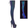 ADORE-3008REFL Plateau Overknee Stiefel - Blau Grün Mehrfarbig von Pleaser