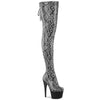 ADORE-3008SP-BT Plateau Overknee Stiefel Grau Schlangenmuster | Pleaser
