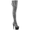 ADORE-3008SP-BT Plateau Overknee Stiefel Grau Schlangenmuster | Pleaser