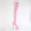 ADORE-3011HWR Plateau Peeptoe Overknee Stiefel - Rosa Schimmer | Pleaser