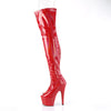 ADORE-3011HWR Plateau Peeptoe Overknee Stiefel - Rot Schimmer | Pleaser