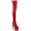 ADORE-3011HWR Plateau Peeptoe Overknee Stiefel - Rot Schimmer | Pleaser