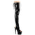 ADORE-3017 Plateau Peeptoe Overknee mit hinterer Schnürung - Schwarz Lack | Pleaser