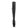 ADORE-3019 Plateau Overknee Stiefel Schwarz Matt | Pleaser