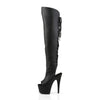 ADORE-3019 Plateau Overknee Stiefel Schwarz Matt | Pleaser