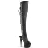 ADORE-3019 Plateau Overknee Stiefel Schwarz Matt | Pleaser