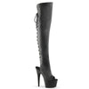 ADORE-3019 Plateau Overknee Stiefel Schwarz Matt | Pleaser