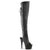 ADORE-3019 Plateau Overknee Stiefel Schwarz Matt | Pleaser