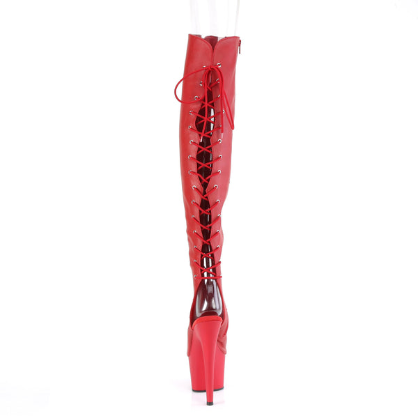 ADORE-3019 Stiefelette Plateau Rot von Pleaser – Ansicht 4