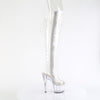 ADORE-3019C - Plateau Overknee Stiefel Peeptoe - Transparent | Pleaser
