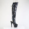 ADORE-3019HWR - Plateau Overknee Stiefel - Schwarz Hologramm | Pleaser