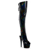 ADORE-3019HWR - Plateau Overknee Stiefel - Schwarz Hologramm | Pleaser