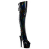 ADORE-3019HWR - Plateau Overknee Stiefel - Schwarz Hologramm | Pleaser