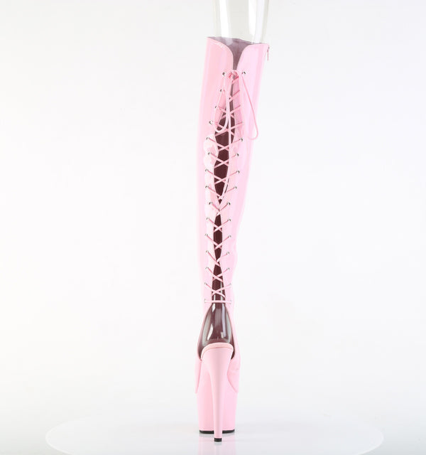 ADORE-3019HWR Overknee Stiefel Plateau Rosa | Pleaser