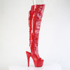 ADORE-3019HWR Stiefelette Plateau Rot | Pleaser