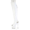 ADORE-3019HWR Plateau Overknee Stiefel Weiß | Pleaser
