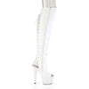 ADORE-3019HWR Plateau Overknee Stiefel Weiß | Pleaser