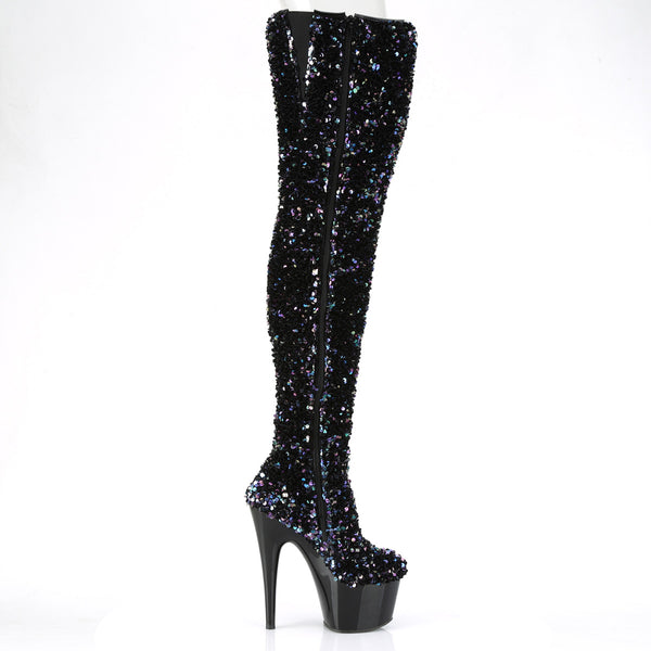 ADORE-3020 Plateau Overknee Stiefel - Schwarz | Pleaser