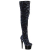 ADORE-3020 Plateau Overknee Stiefel - Schwarz | Pleaser