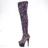 ADORE-3020 Plateau Overknee Stiefel - Silber | Pleaser
