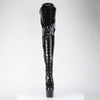 ADORE-3020GP Plateau Overknee Stiefel Schwarz Lack | Pleaser