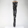 ADORE-3020GP Plateau Overknee Stiefel Schwarz Lack | Pleaser