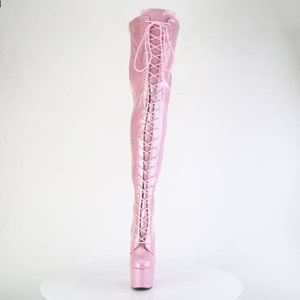 ADORE-3020GP Plateau Overknee Stiefel Rosa | Pleaser