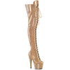 ADORE-3020GP Plateau Overknee Stiefel Beige | Pleaser
