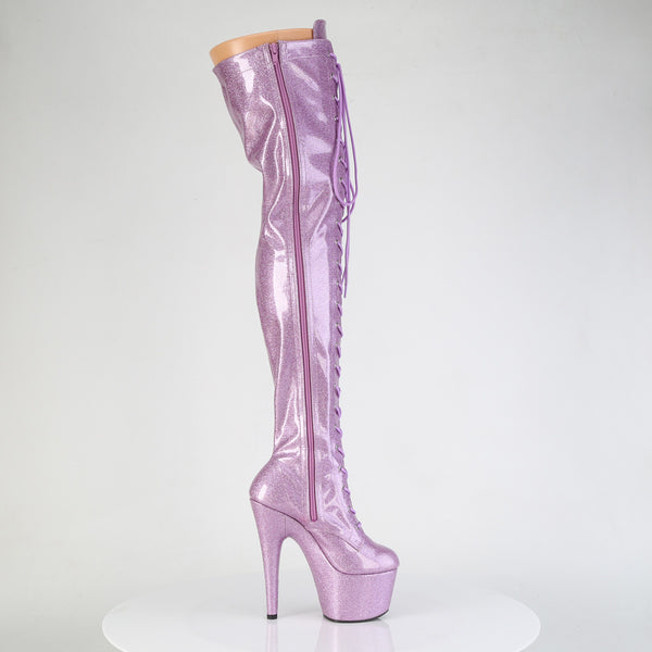 ADORE-3020GP Plateau Overknee Stiefel Violett/Lila | Pleaser