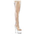 ADORE-3021 Plateau Overknee Stiefel Transparent/Silber | Pleaser