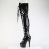 ADORE-3021GP Plateau Overknee Stiefel Schwarz Lack Glitzer | Pleaser