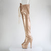 ADORE-3021GP Plateau Overknee Stiefel Beige | Pleaser