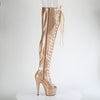 ADORE-3021GP Plateau Overknee Stiefel Beige | Pleaser