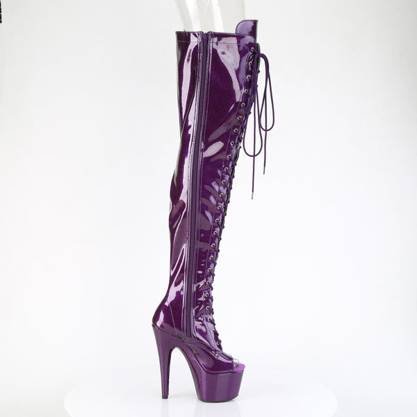 ADORE-3021GP Plateau Overknee Stiefel Lila | Pleaser