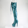 ADORE-3021GP Plateau Peeptoe Overknee Stiefel Dunkel Türkis | Pleaser