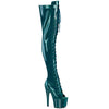 ADORE-3021GP Plateau Peeptoe Overknee Stiefel Dunkel Türkis | Pleaser