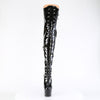 ADORE-3022 Plateau Overknee Stiefel Schwarz Lack | Pleaser
