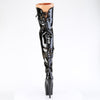 ADORE-3022 Plateau Overknee Stiefel Schwarz Lack | Pleaser